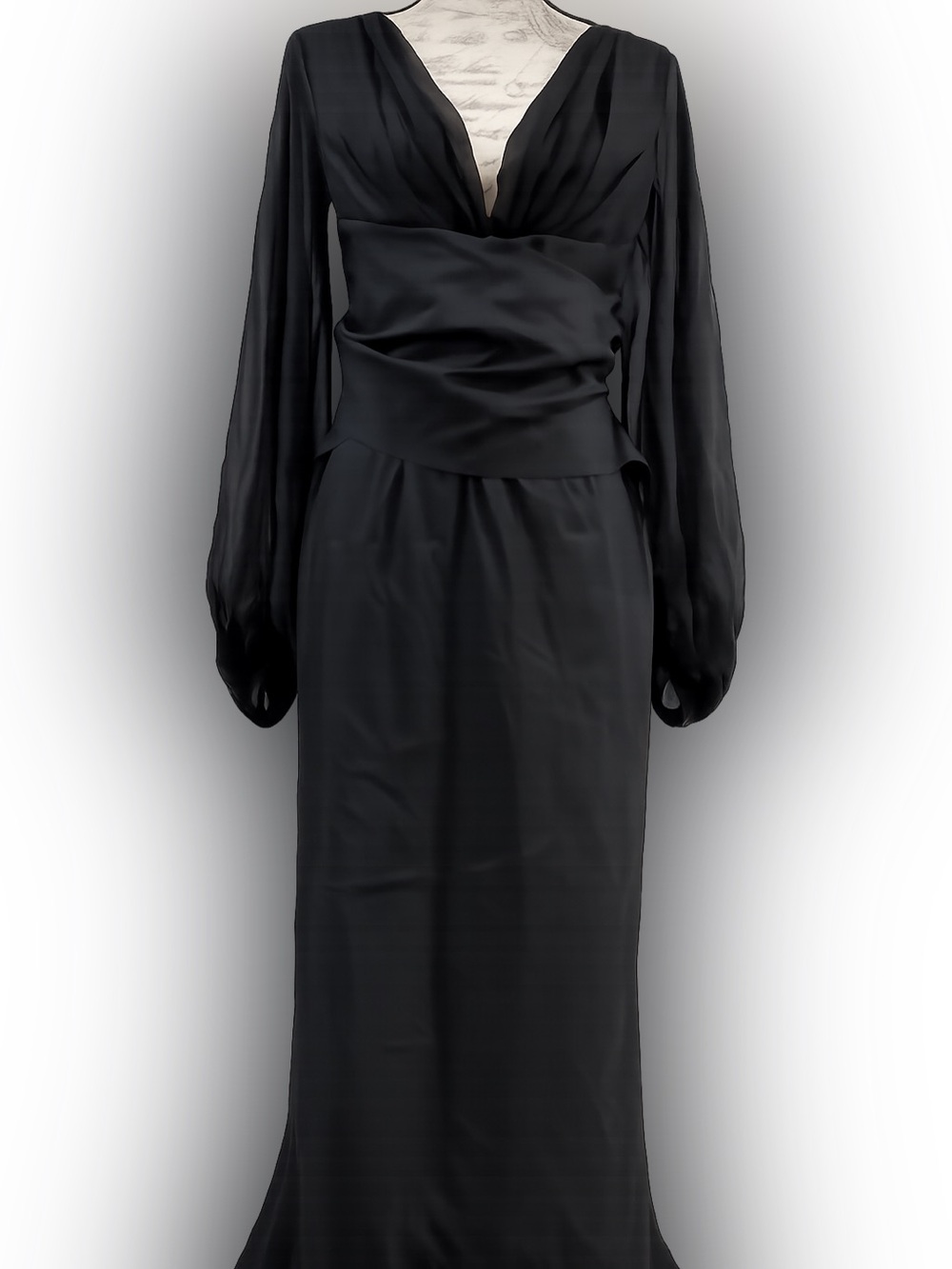 Talbot Runhof Pret Black Silk Formal Gown Size 10/40
